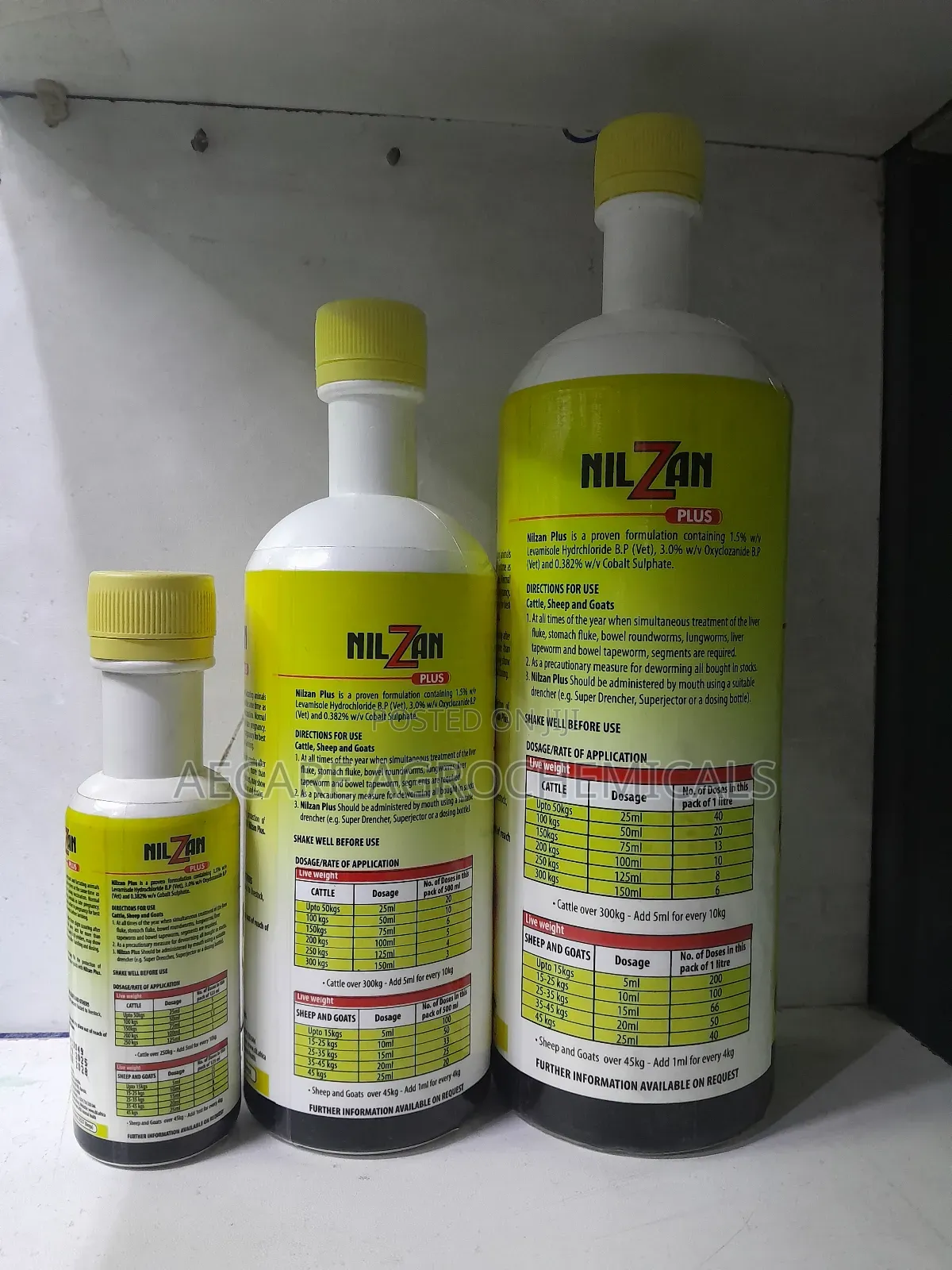 Dewormer Nilzan Plus CKL 1litre , 500ml, 125ml