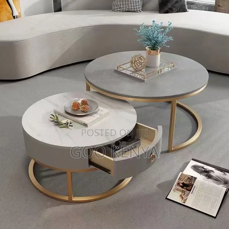 Living Room Table; Glamorous Mirrored Coffee Table Set for Living Room