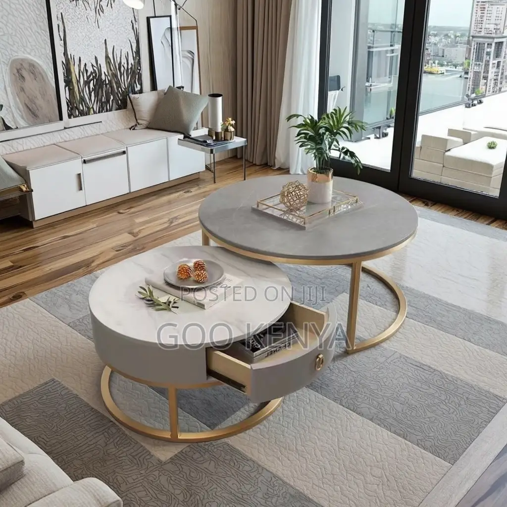 Living Room Table; Glamorous Mirrored Coffee Table Set for Living Room