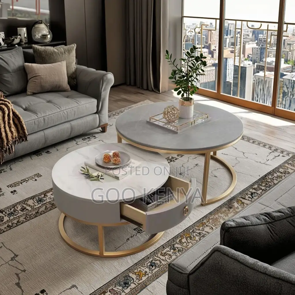 Living Room Table; Glamorous Mirrored Coffee Table Set for Living Room