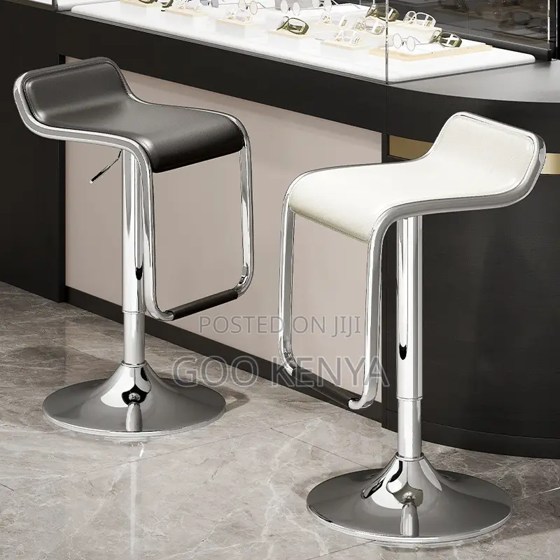 Home Bar Stool; High Footrest Adjustable Stool for Office Lounge