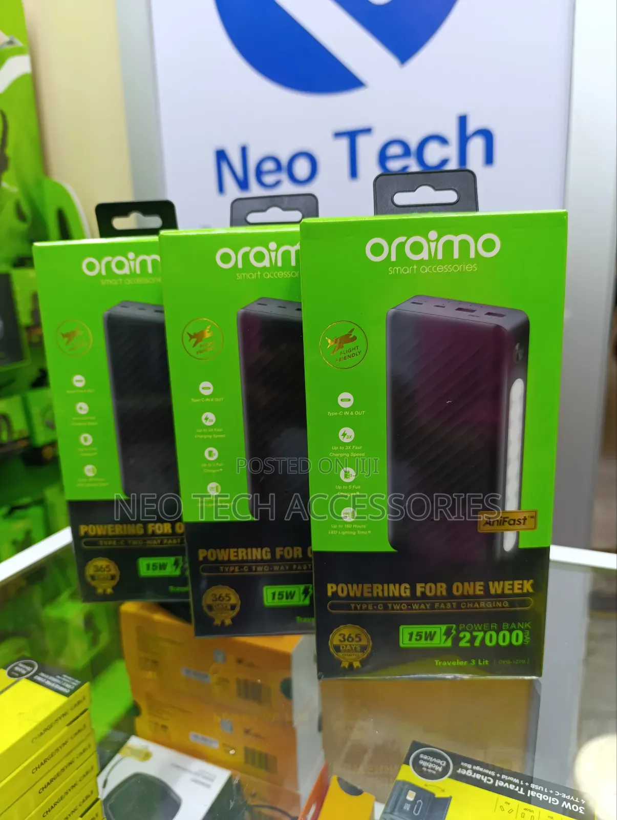 Oraimo 27000mah , 15w Type C Two Way Fast Charging Powerbank