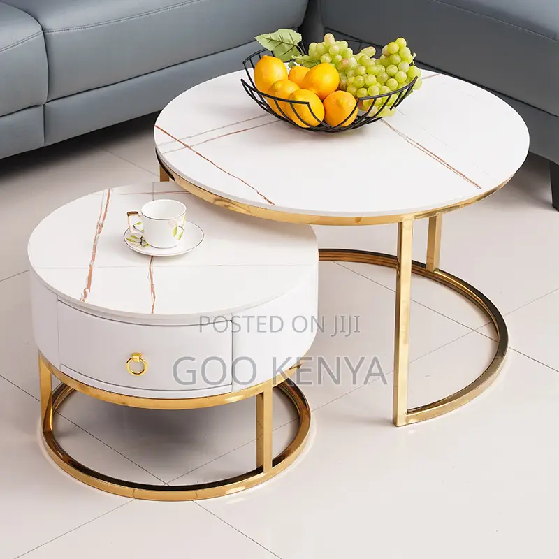 Home Table; Modern Wood-Style Coffee and Entertainment Table Set