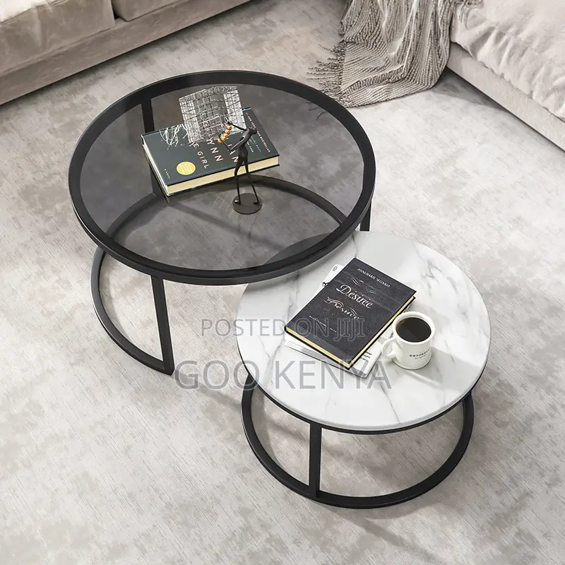 Home Table; Modern Wood-Style Coffee and Entertainment Table Set