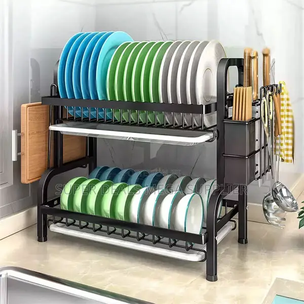 2- Tier Stainless Steel Dish Drainer Rack Space- Saving and Stylish