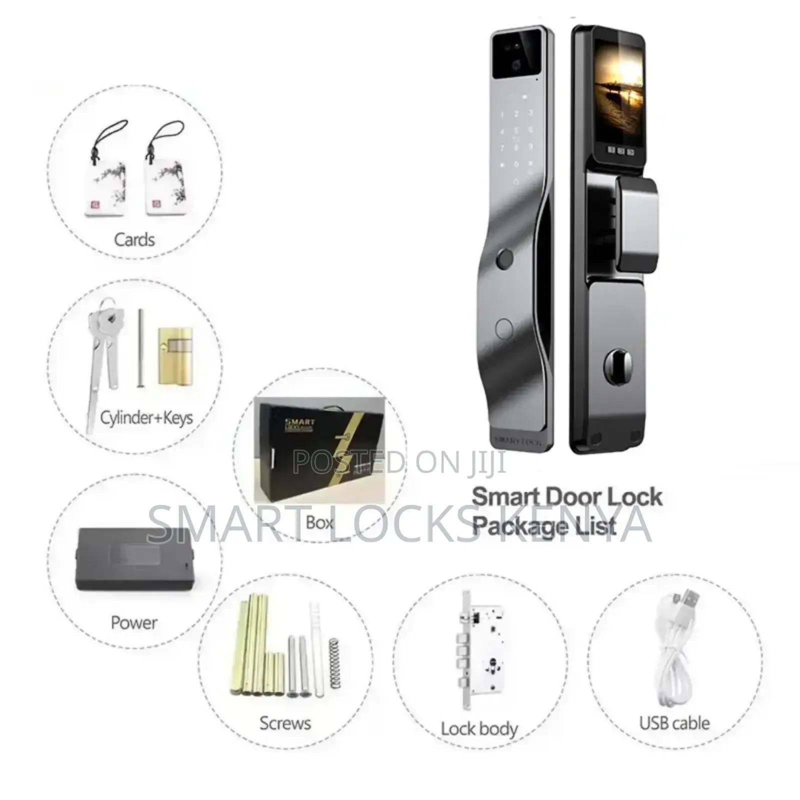 3d Face Recognition Door Lock With Cameras Audio Intercom