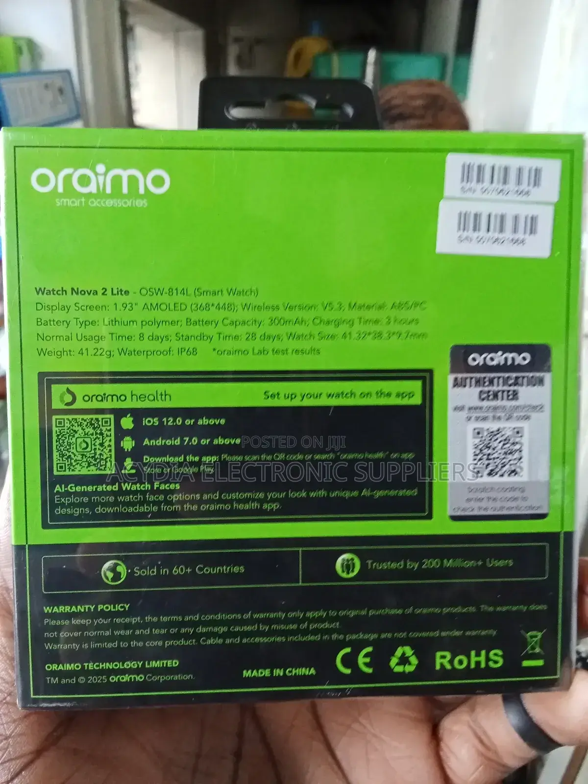 Oraimo Watch Nova 2 Lite 1.93"Amoled Smart Watch
