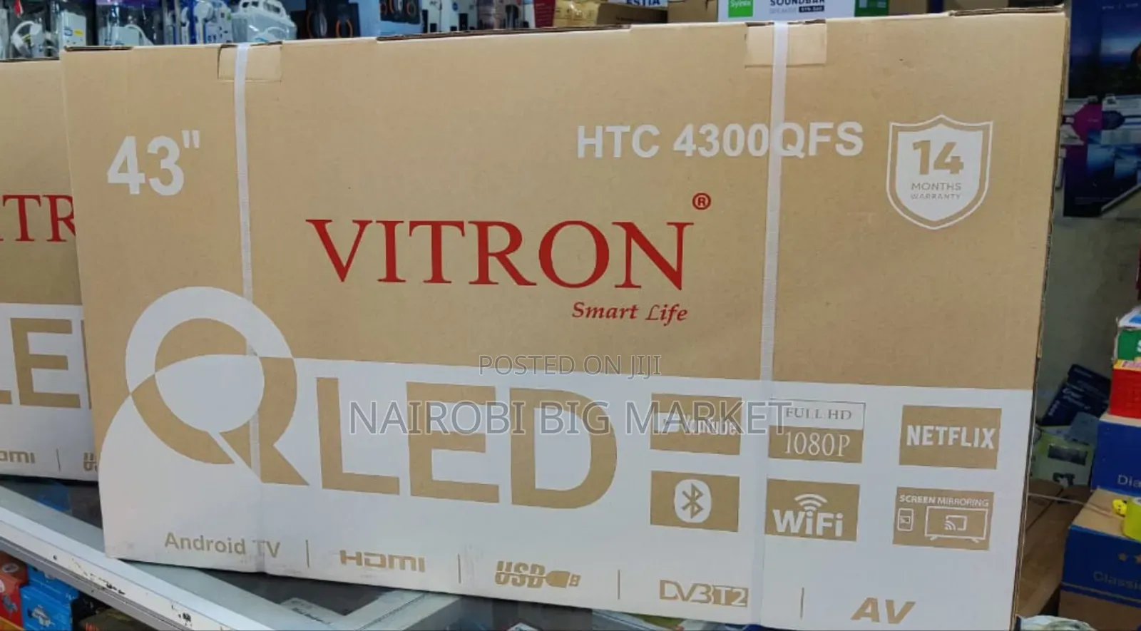 *Vitron 43" Qled  Smart Android Frameless With Bluetooth