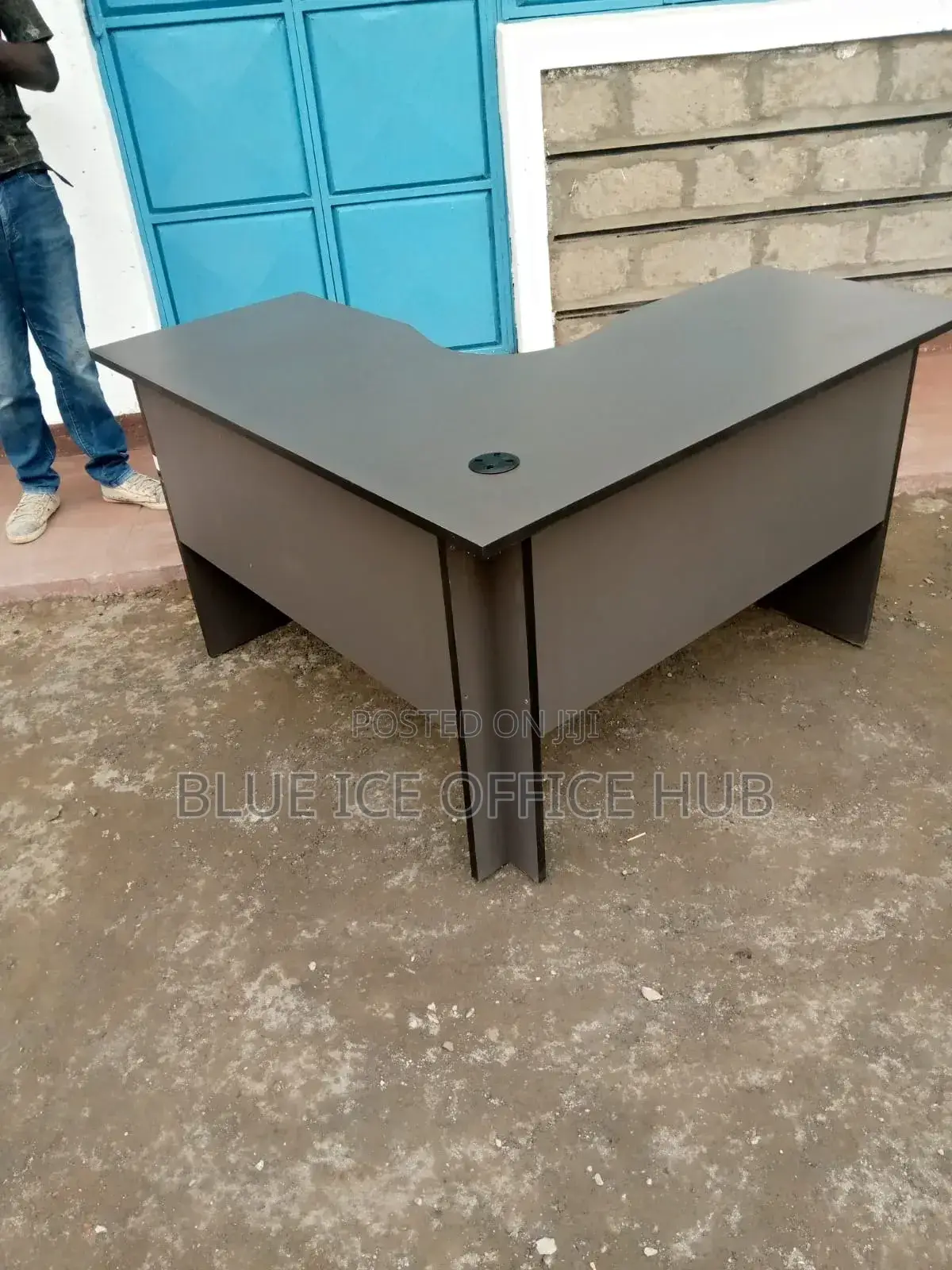 Grey L-Shape Office Desk