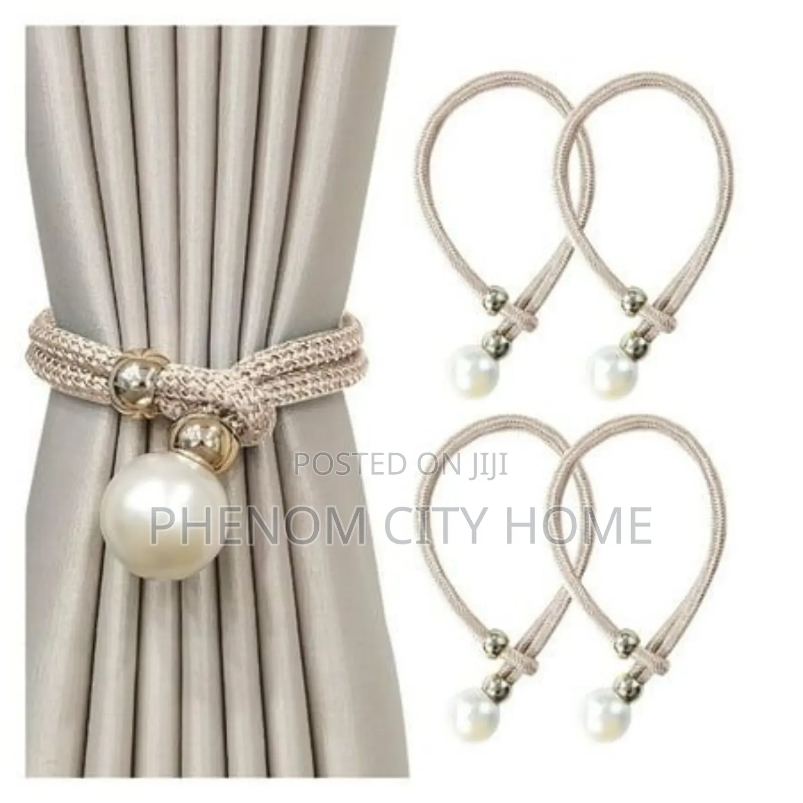 Upgraded Modern Pearl Curtain Holders
