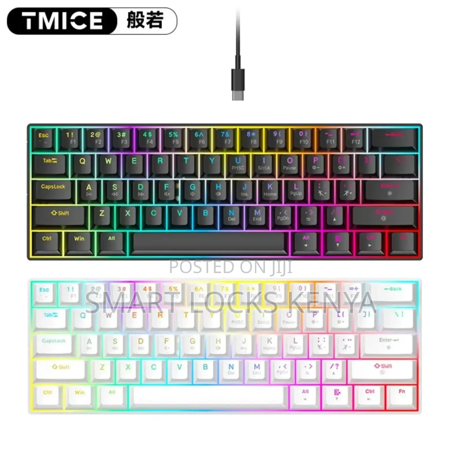 60% RGB/Wired | Hot-Swappable Keys Usb Hub | Compact Gaming Keyboard
