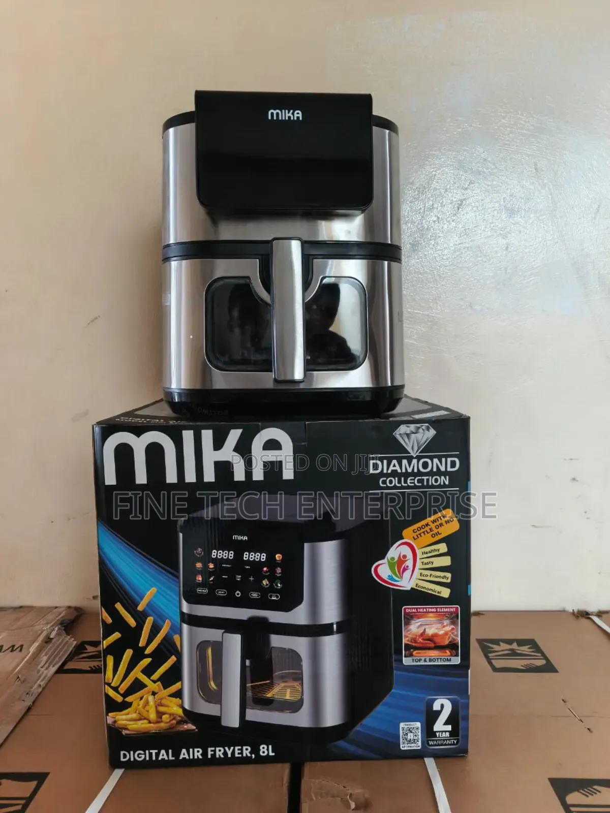 Mika 8l Digital Air Fryer Pre Programmed 1yr Warranty Black