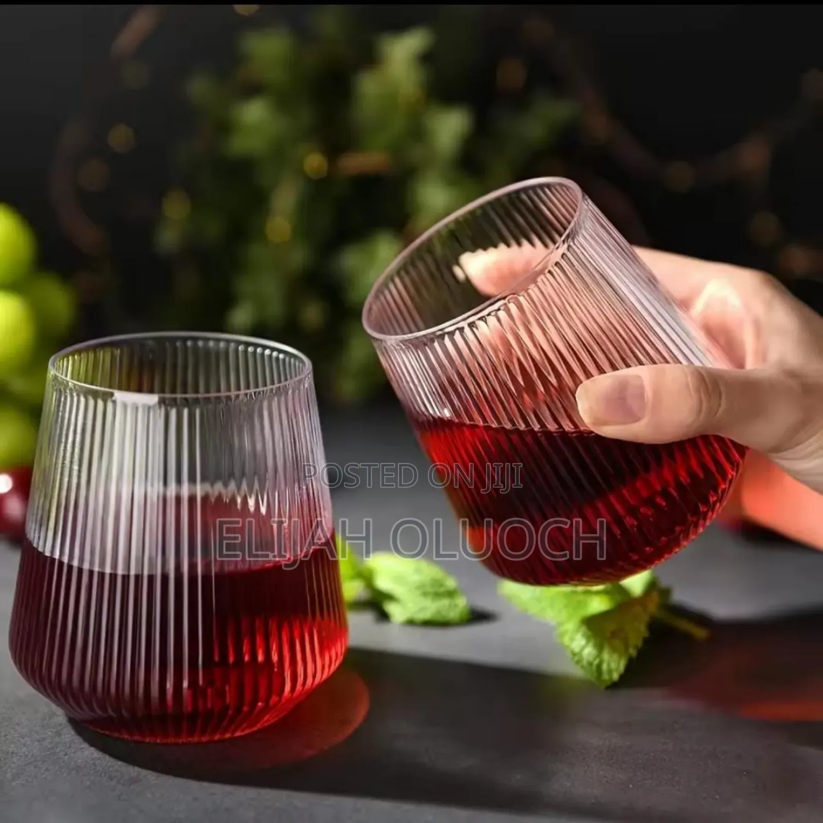 Long Exquisite Ribbed Glass