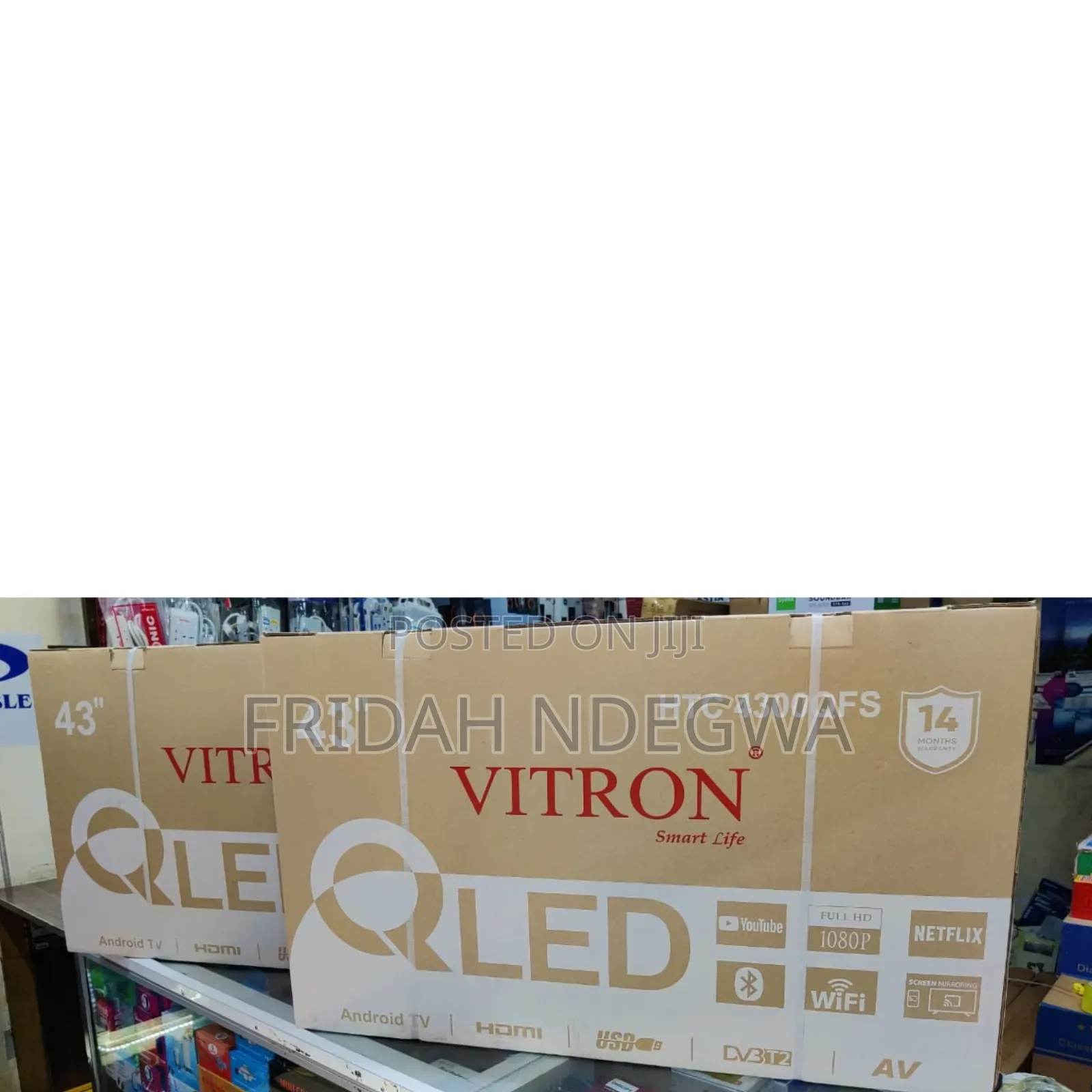 Vitron 43" Qled Smart Android Frameless With Bluetooth