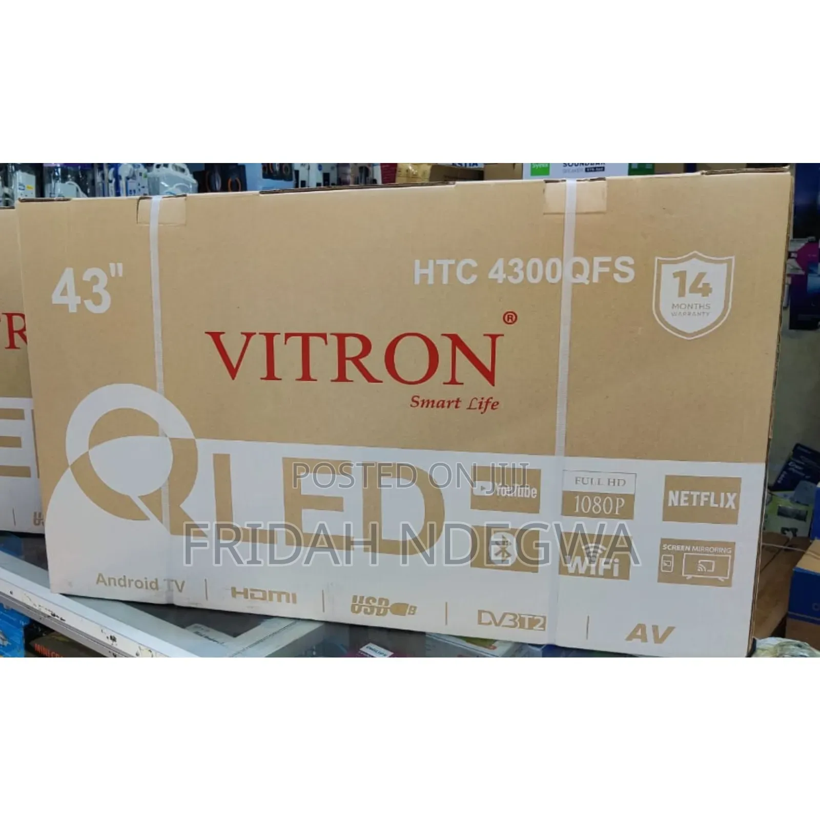 Vitron 43" Qled Smart Android Frameless With Bluetooth