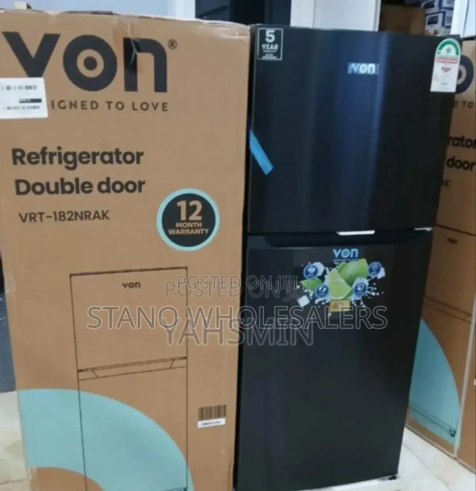 Color Black- No Frost Von 182litres Fridge