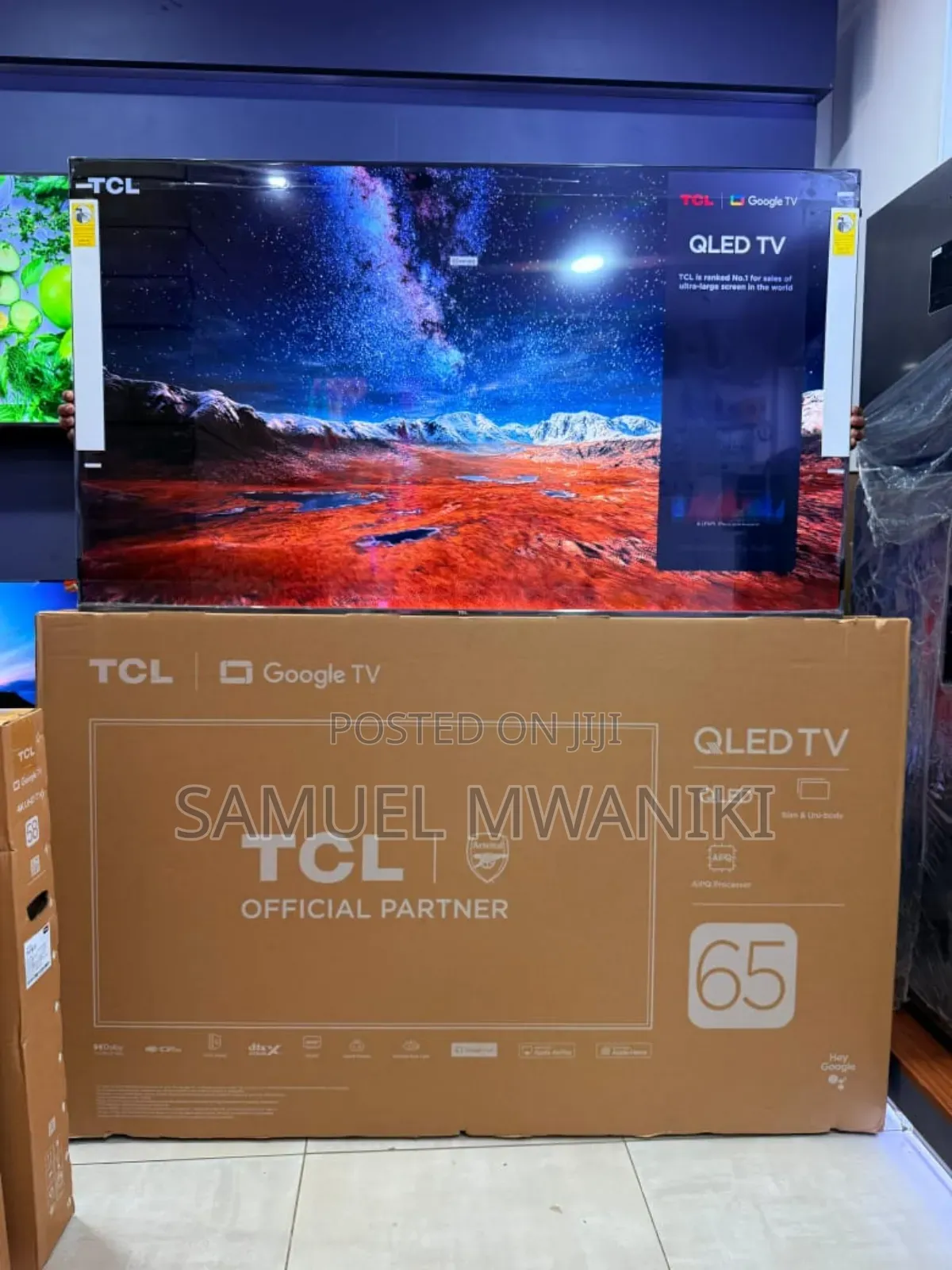 TCL 65" Qled Uhd Smart Google Tv 120hz VRR Aipq Hdr10+ Memc Dolby