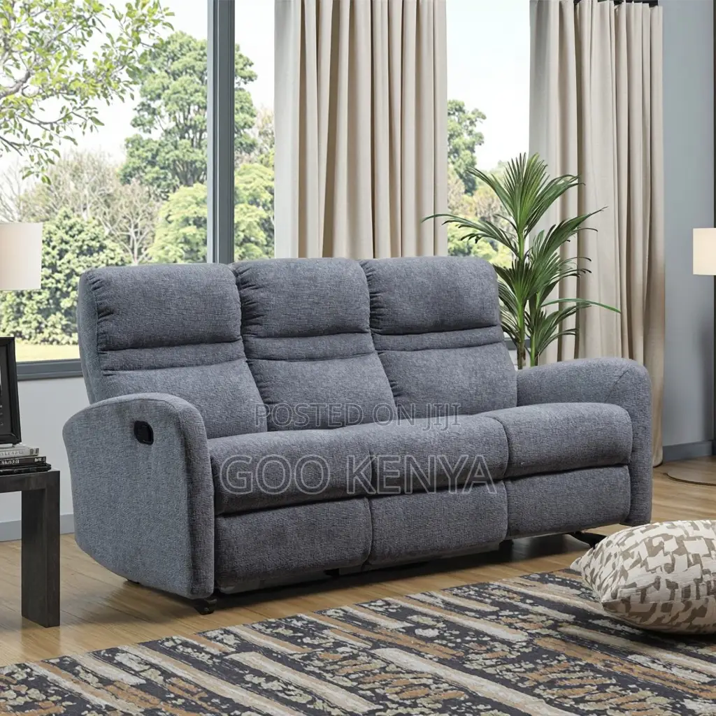 Home Sofa; 3-Seater Ergonomic Recliner Couch With Adjustable Backrest