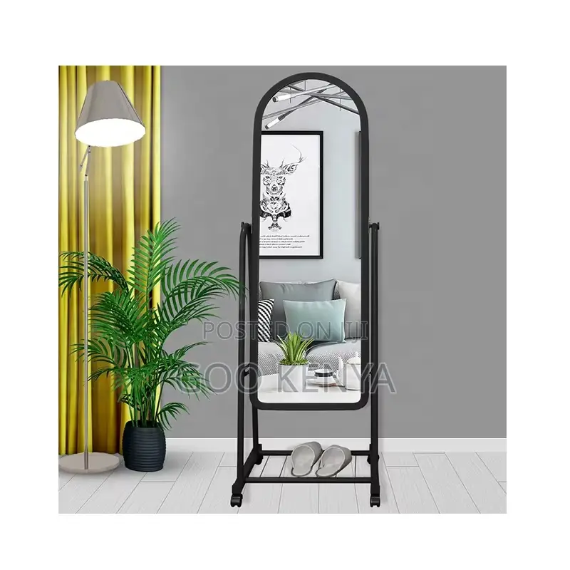 Home Mirror; Portable Pink Full-Length Mirror With Rolling Wheels