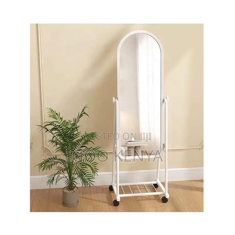Home Mirror; Portable Pink Full-Length Mirror With Rolling Wheels