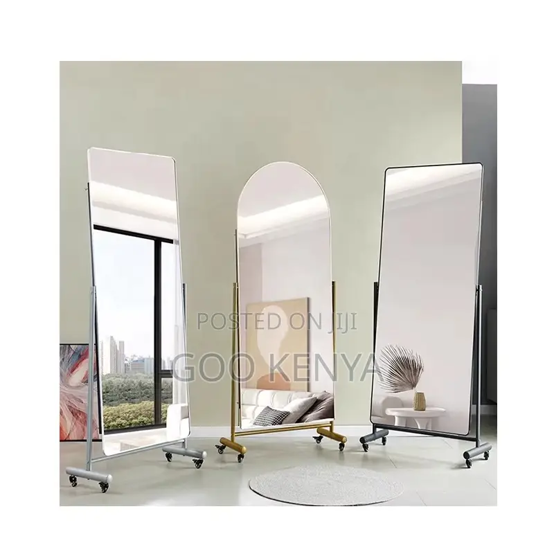 Home Mirror; Portable Pink Full-Length Mirror With Rolling Wheels