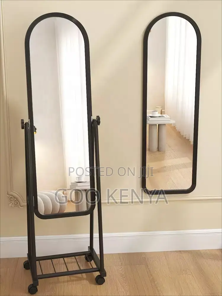 Home Mirror; Portable Pink Full-Length Mirror With Rolling Wheels