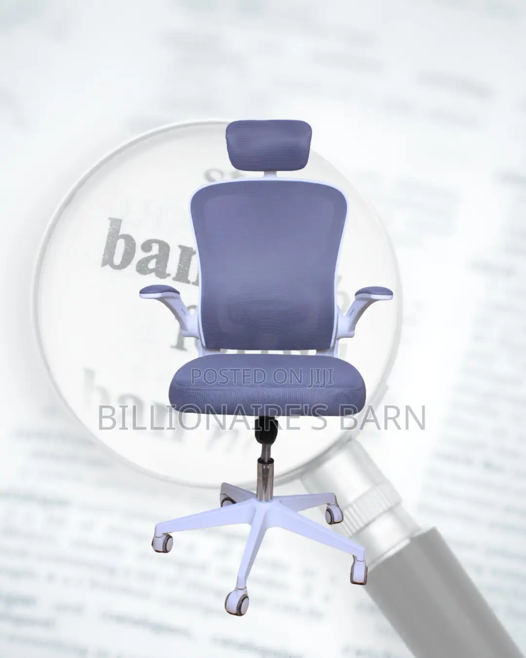 Imported White Ergonomic Office Chair — Easy to Clean