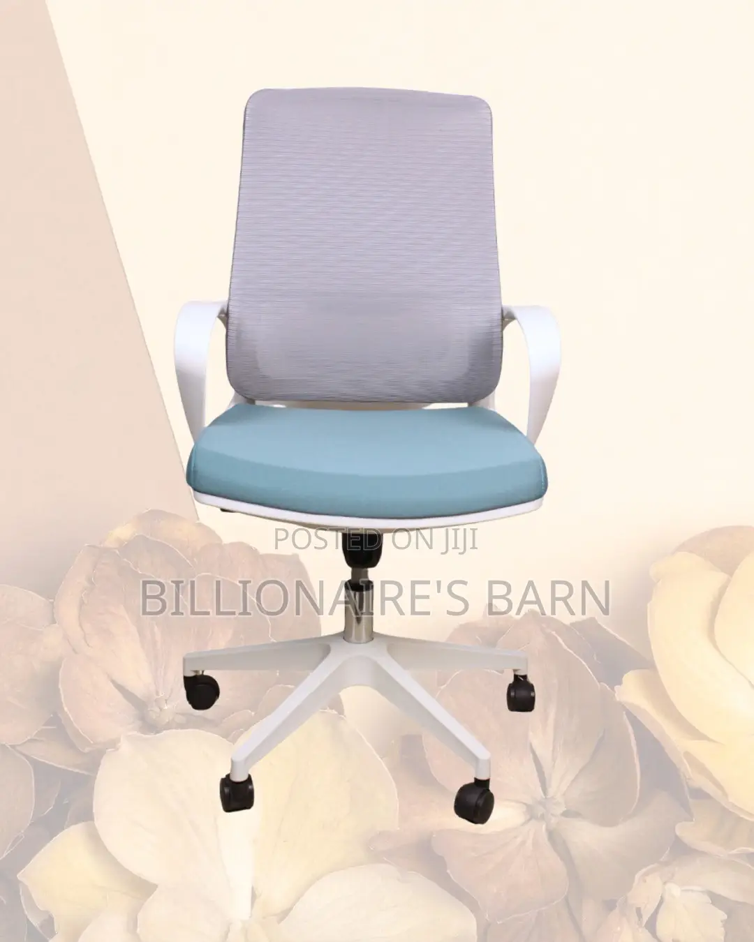 White Ergonomic Mesh Office Chair (Quiet-Roll) — Restocked!