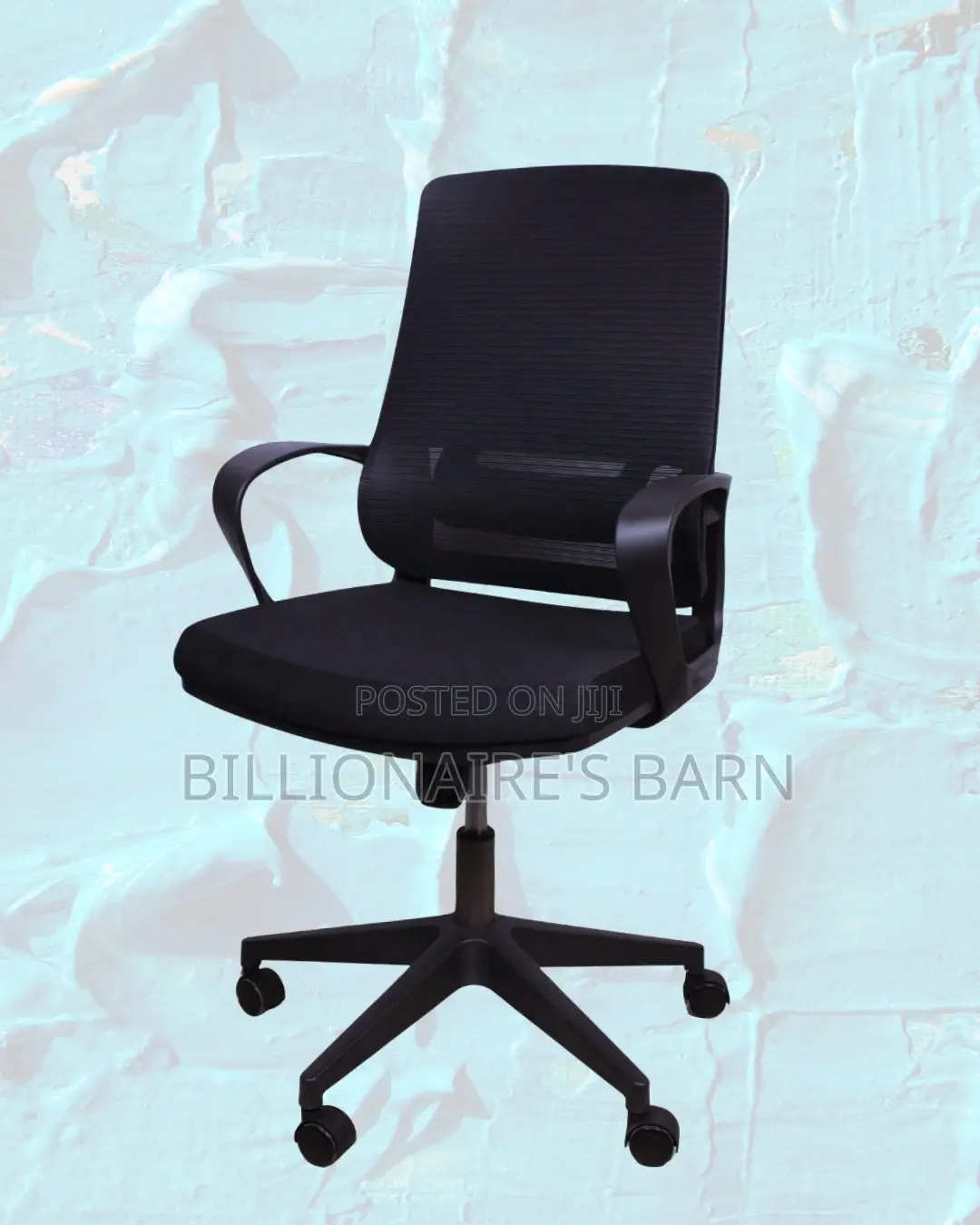 Quiet-roll Black Ergonomic Mesh Office Chair