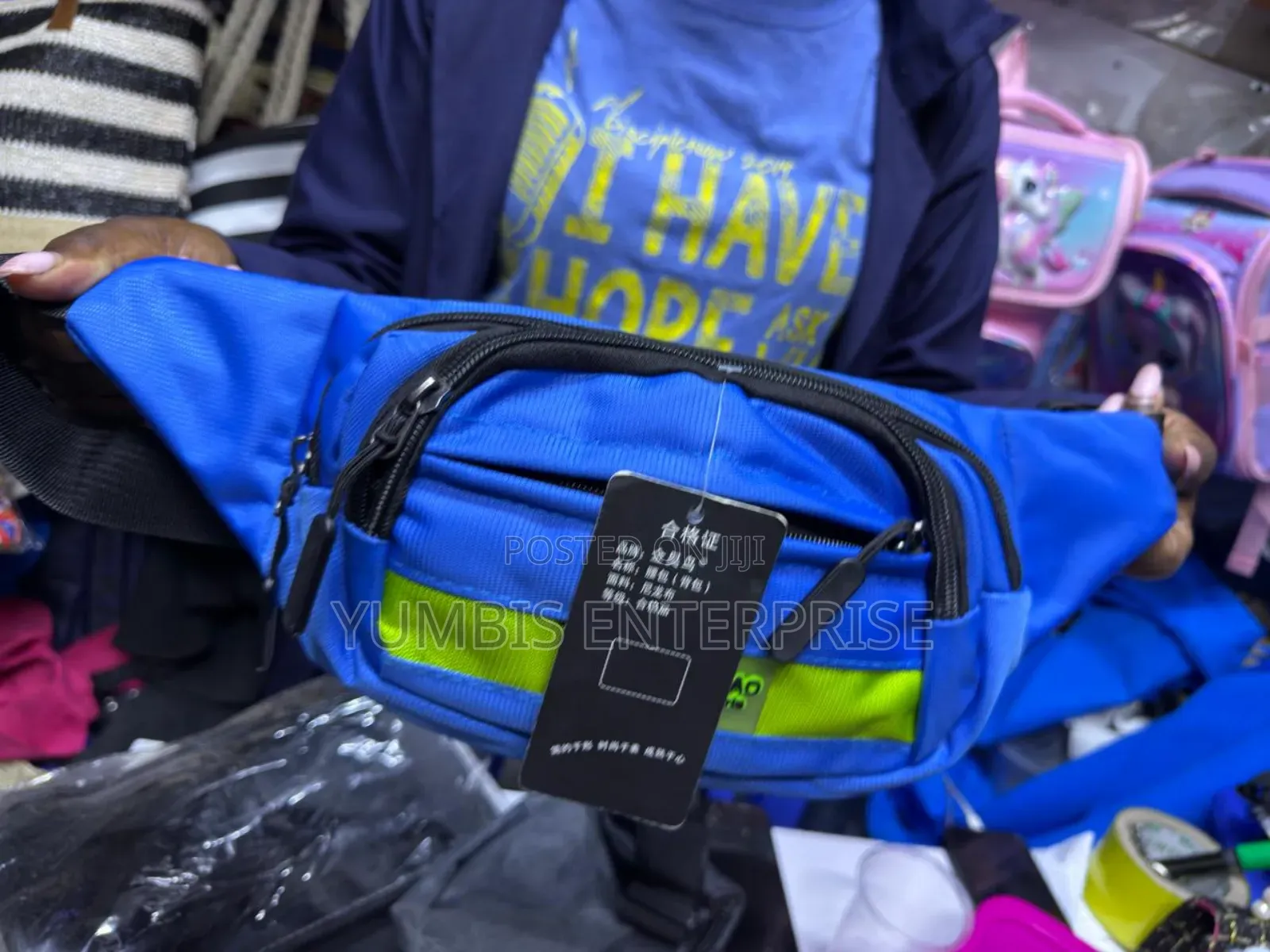 Blue Unisex Waist Bag