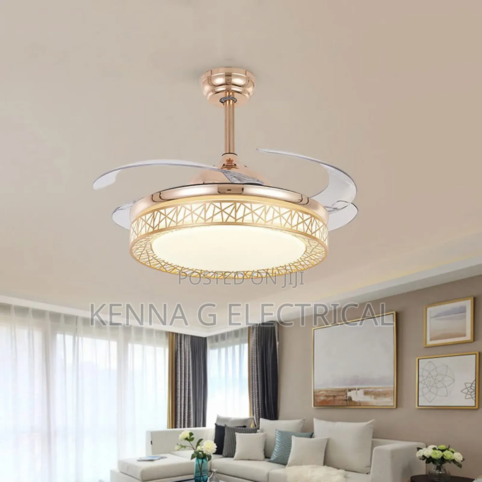 Restaurant Bedroom Led Light Conversion Ceiling Fan Lamp