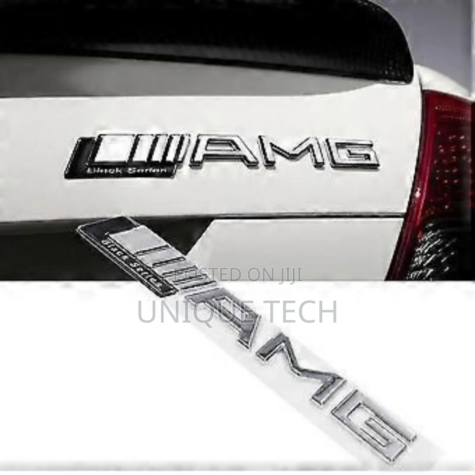 Mercedes Amg Metallic Silver Car Badge