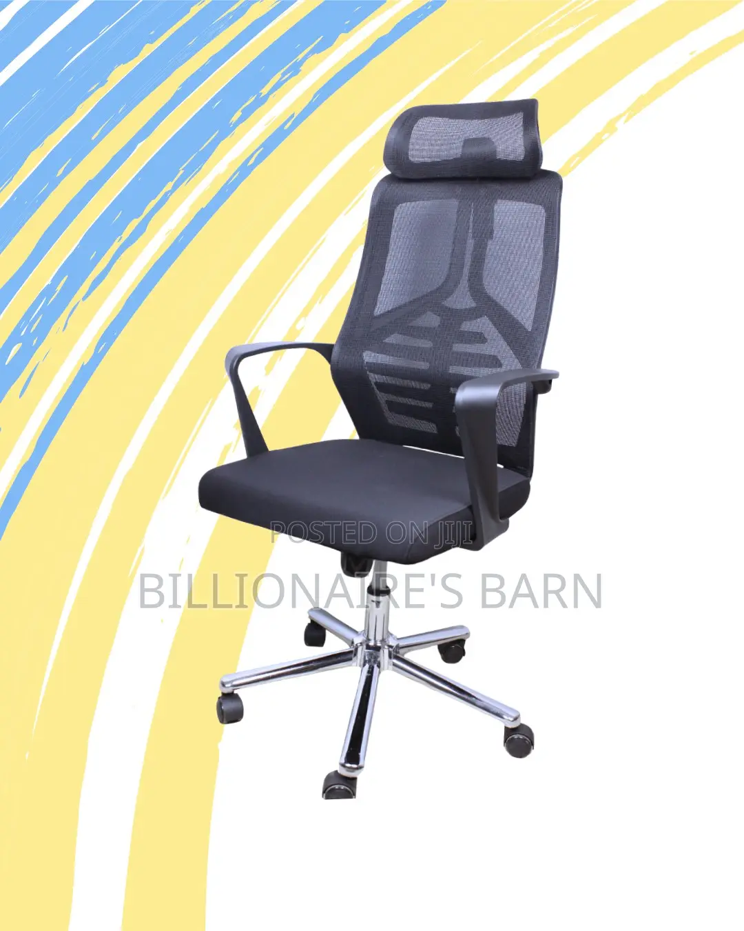 Adjustable High Back Mesh Office Chair — Smooth-Rolling Mobility
