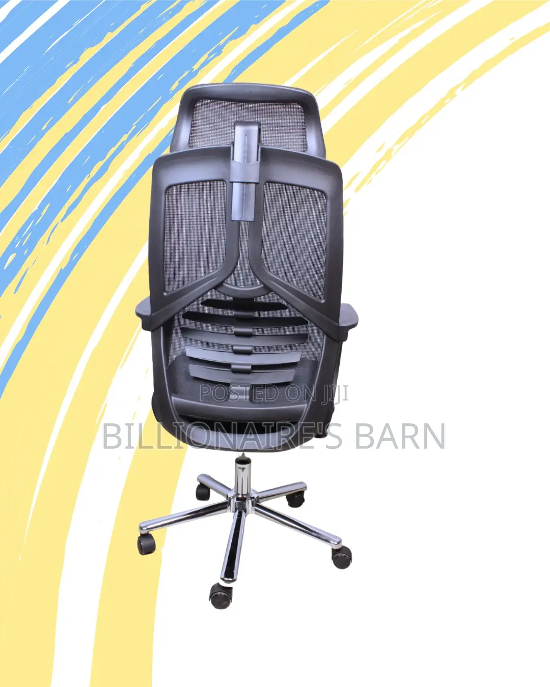 Adjustable High Back Mesh Office Chair — Smooth-Rolling Mobility