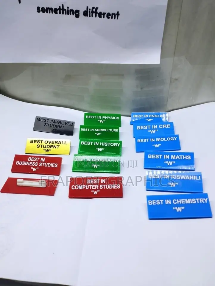 Engraved Name Tags (Green,Blue,Red,Black,White)