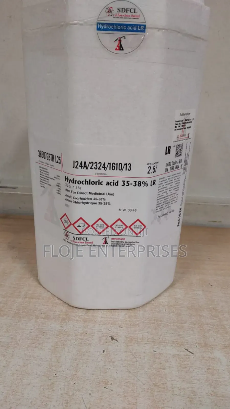 Hydrochloric Acid Lr 2.5l