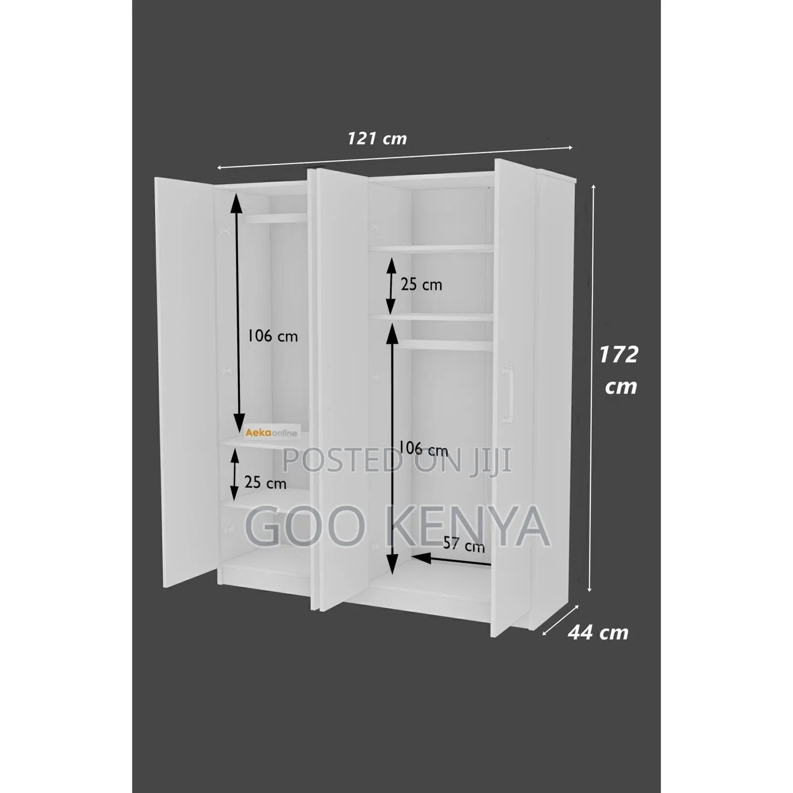 Home Wardrobe; 4-Door Wooden Lockable Home Clothes Organizer