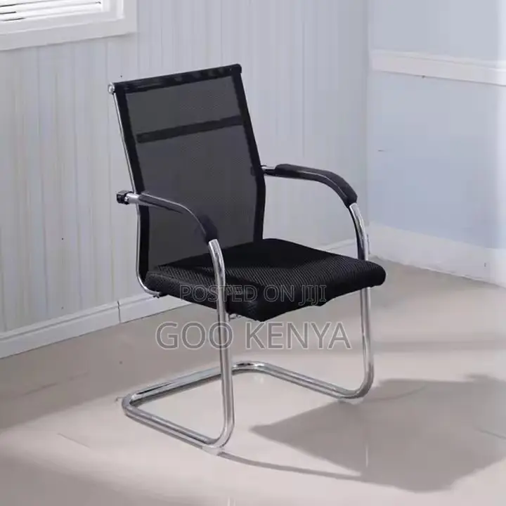 Office Chair; Black Mesh Office Chair With Rear Handle