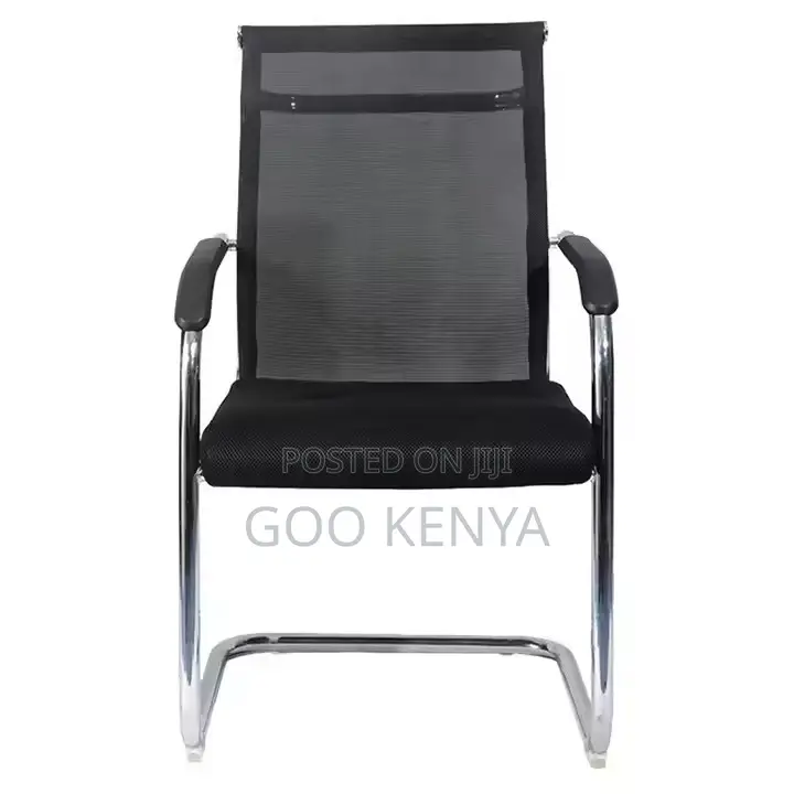 Office Chair; Black Mesh Office Chair With Rear Handle