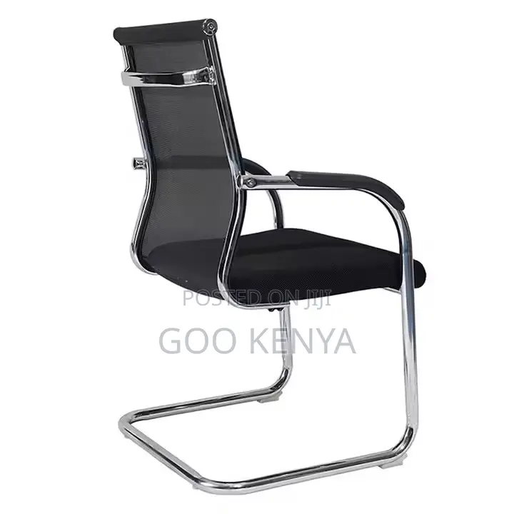 Office Chair; Black Mesh Office Chair With Rear Handle