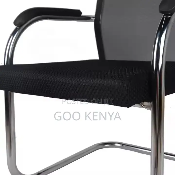 Office Chair; Black Mesh Office Chair With Rear Handle