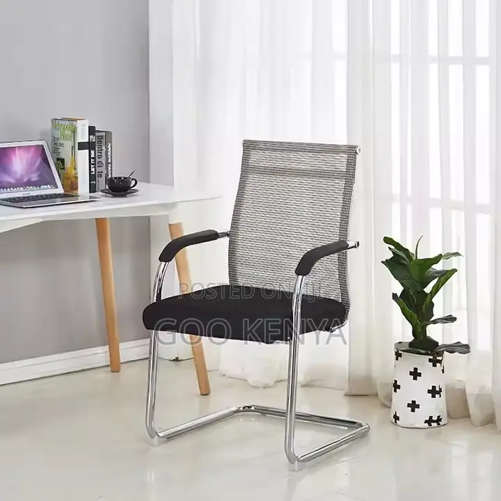 Office Chair; Black Mesh Office Chair With Rear Handle