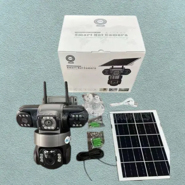 4 Lenses V380 Pro 4g Solar Security Camera With Motion Detection Alert