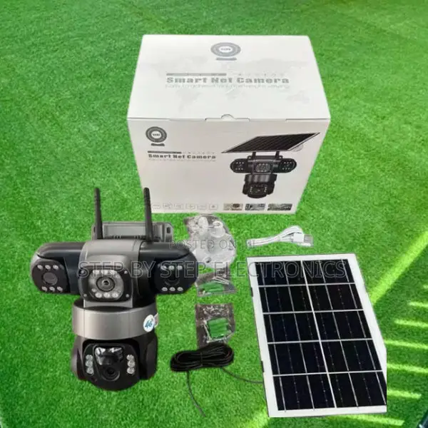 V380 Pro 4g Solar CCTV Camera With 4 Lens, Ip66 Waterproof Protection