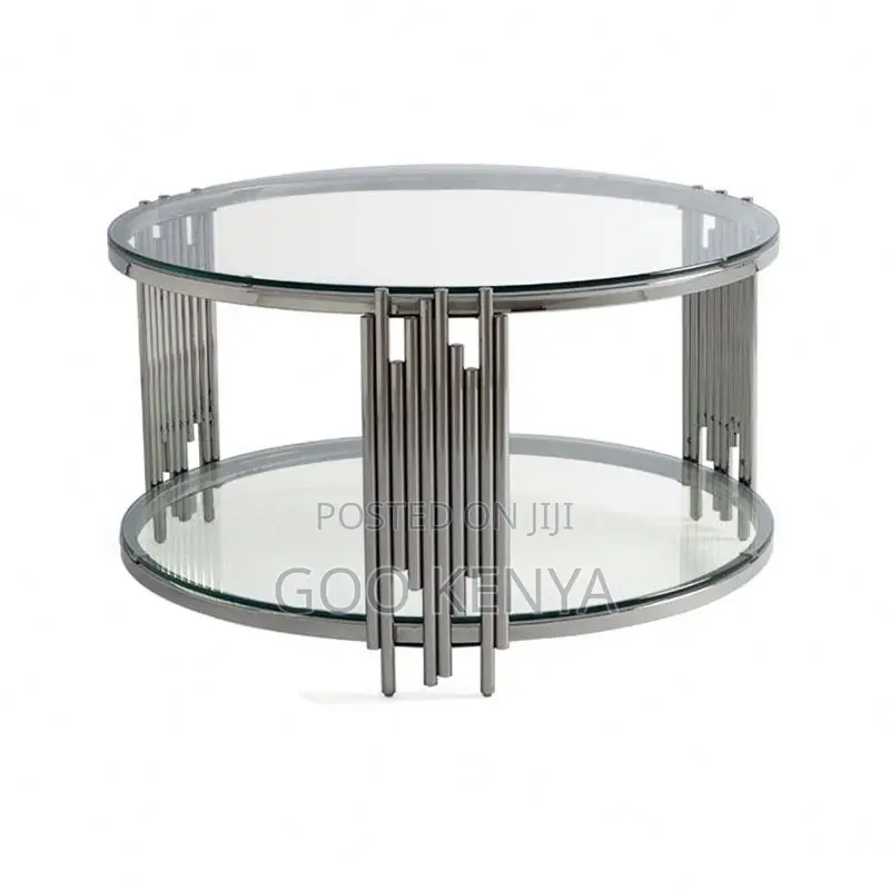 Home Table; Gold Frame Glass Center Table for Living Room