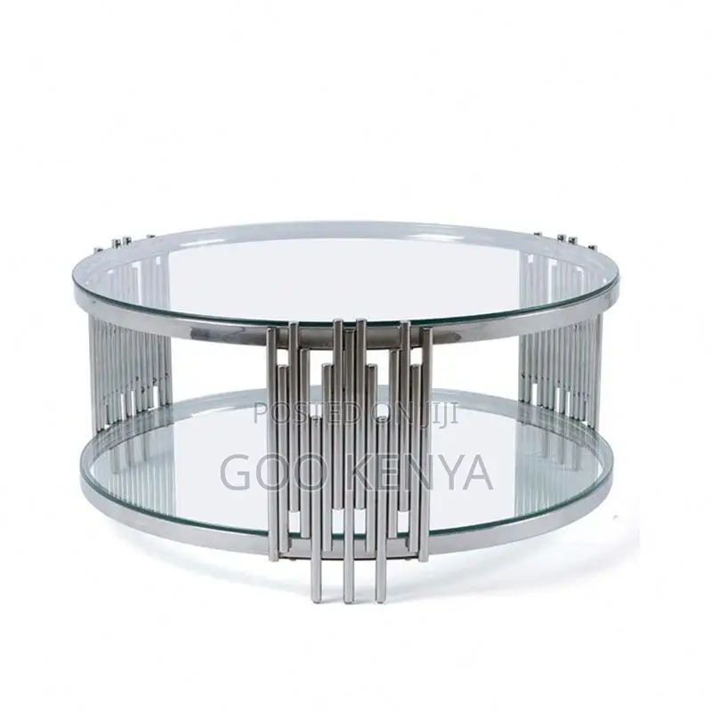 Home Table; Gold Frame Glass Center Table for Living Room