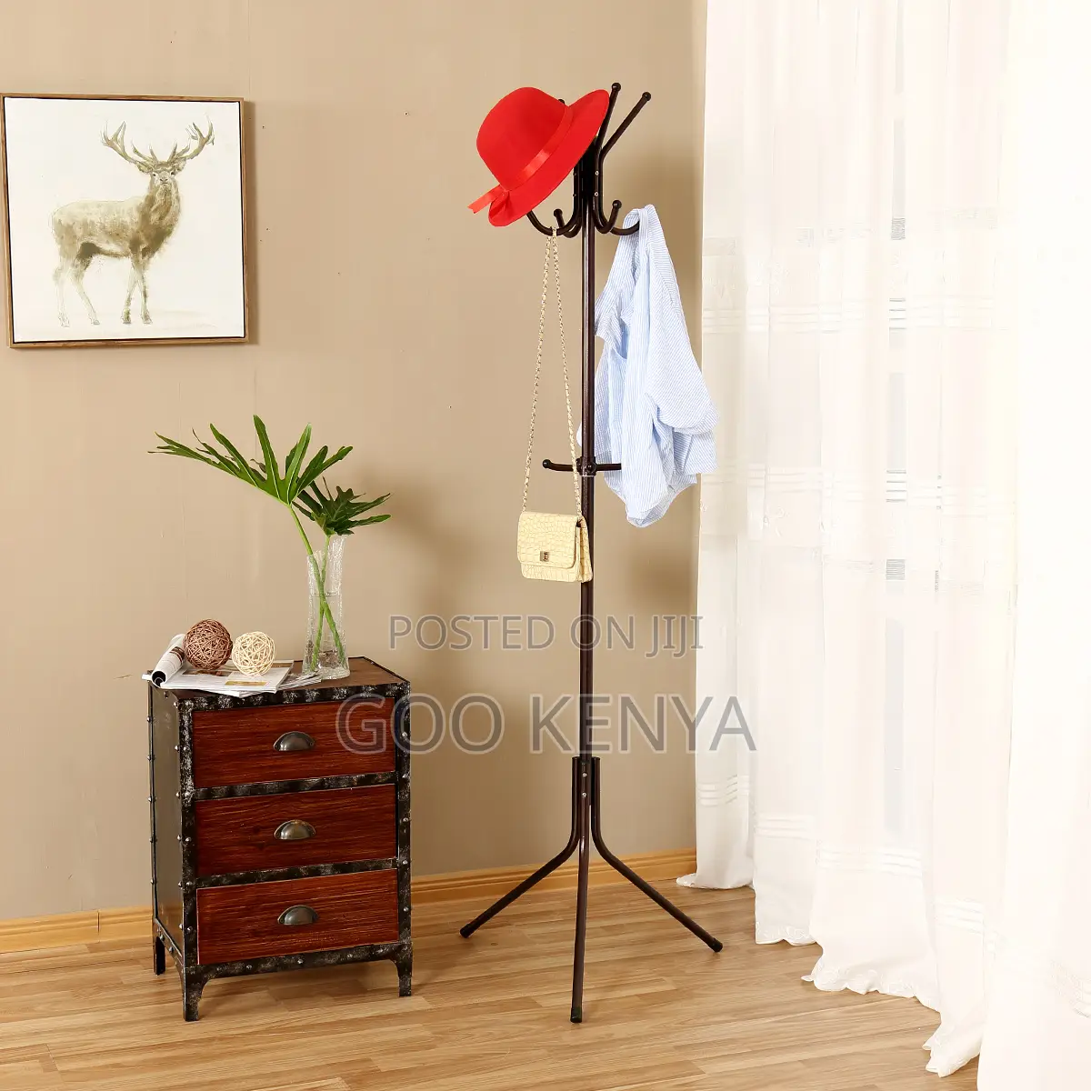 Home/Office Hanger; Multi-Hook Metal Coat and Hat Rack