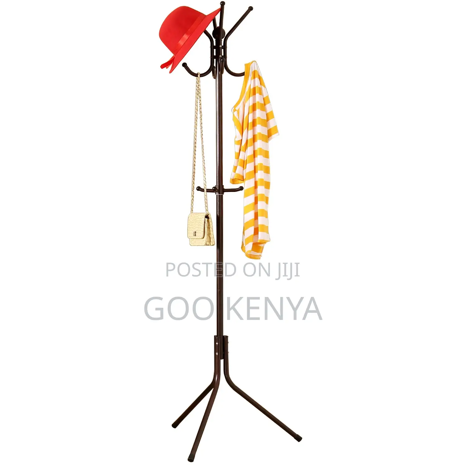 Home/Office Hanger; Multi-Hook Metal Coat and Hat Rack