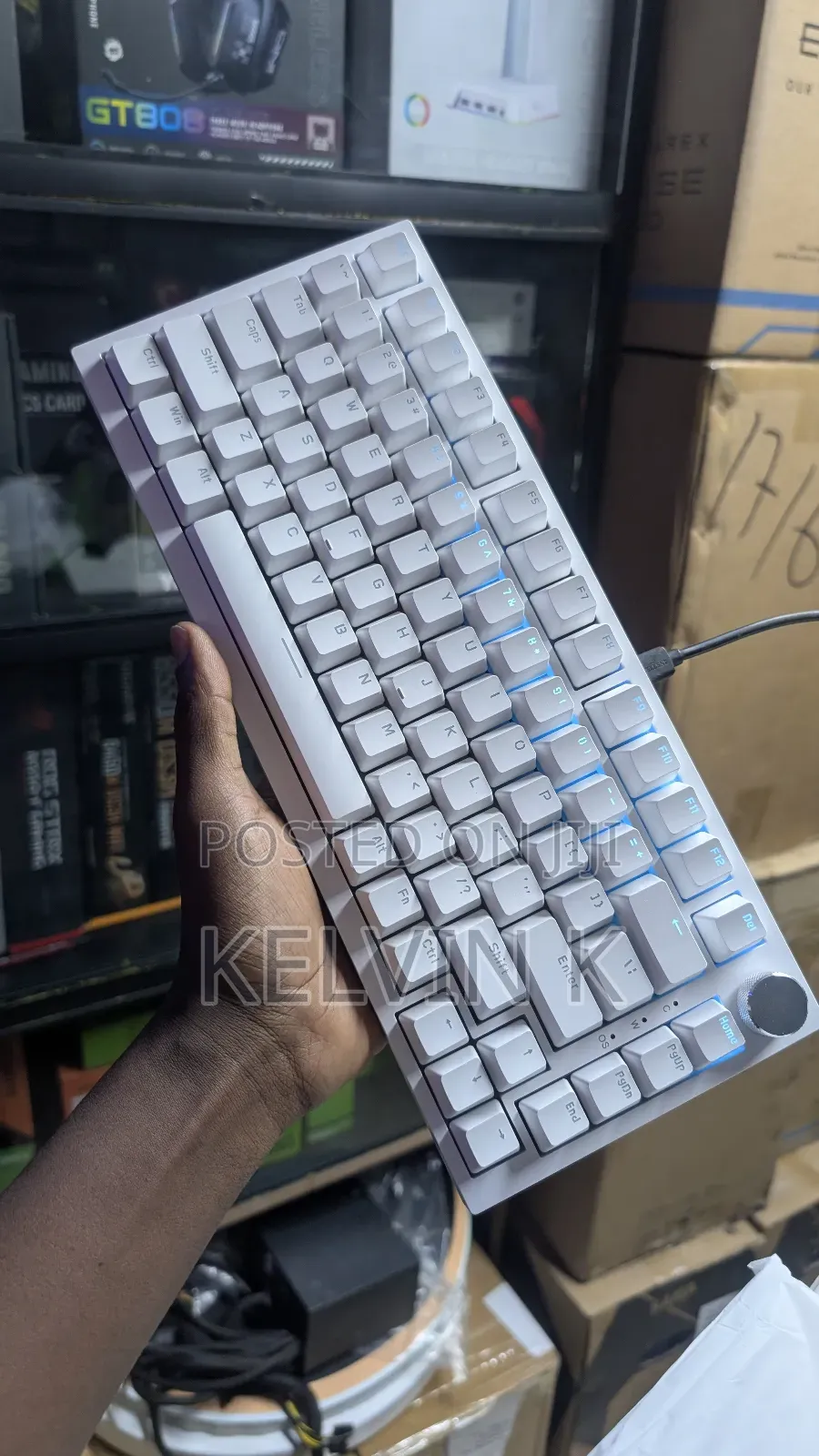 Ajazz Ak820 White Hotswap Wired Type C Mechanical Gaming Keyboard