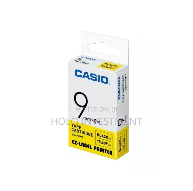 Xr-9yw1 Label Tape Cassette 9mm Casio Casio Black on Yellow
